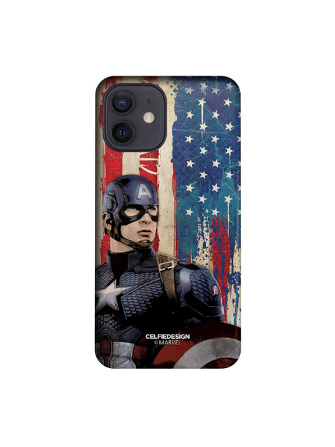 

CelfieDesign Black & Red Printed American Captain iPhone 12 Slim Back Case