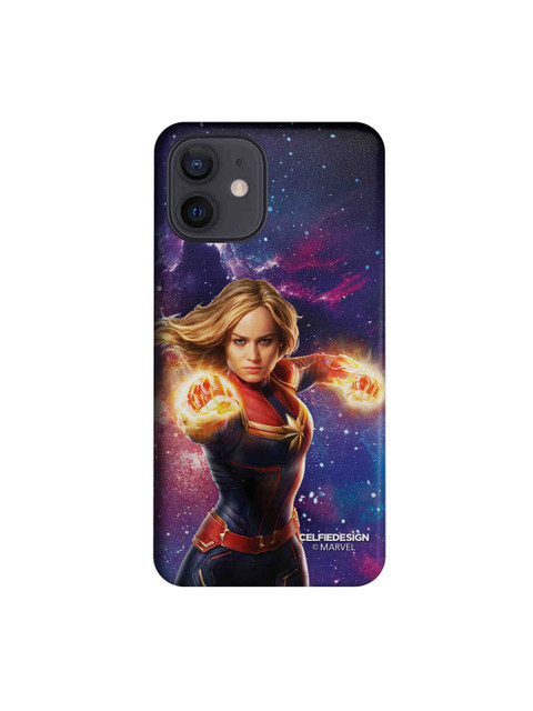 

CelfieDesign Navy Blue & Red Fierce Captain Marvel iPhone 12 Slim Back Case