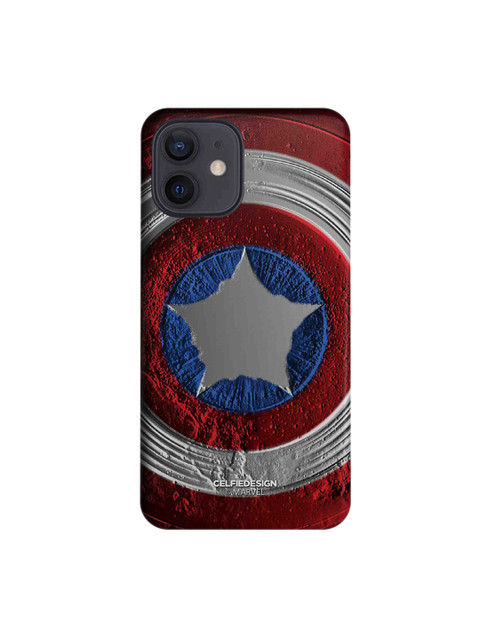 

CelfieDesign Maroon & Grey Stoned Shield iPhone 12 Slim Back Case