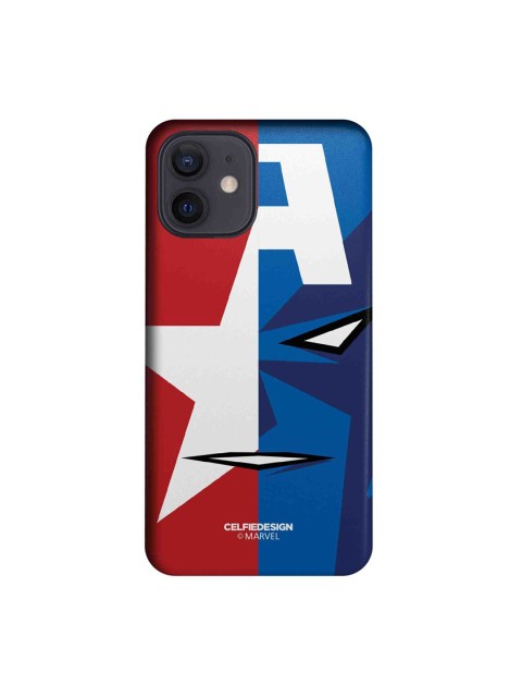 

CelfieDesign Red & Blue Face Focus Captain America iPhone 12 Slim Back Case