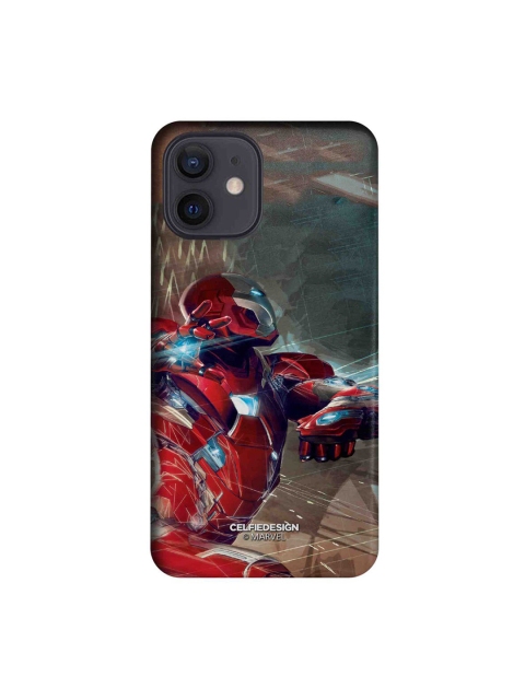 

CelfieDesign Red & Brown Ironman Attack iPhone 12 Slim Back Case