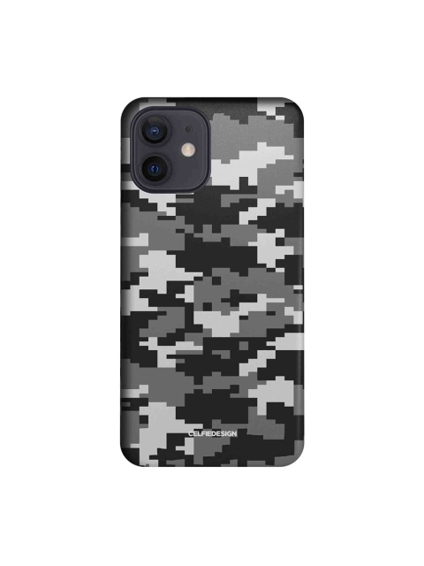 

CelfieDesign Grey & Black Camo Pixel Printed iPhone 12 Slim Back Case