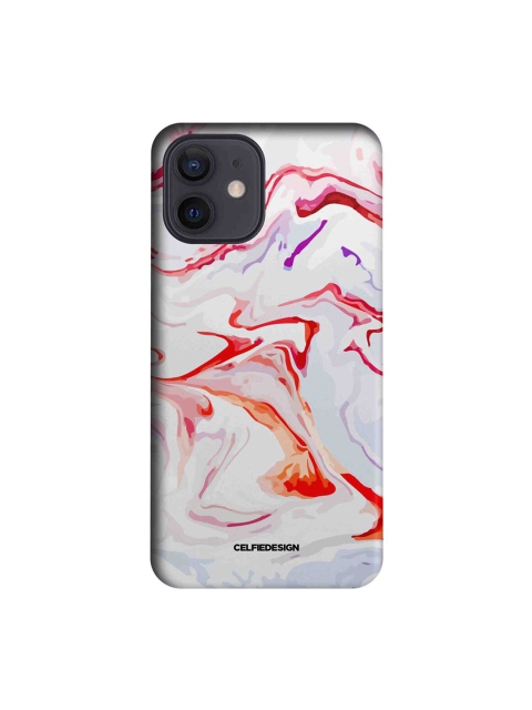 

CelfieDesign White & Red Liquid Funk Marble iPhone 12 Slim Back Case