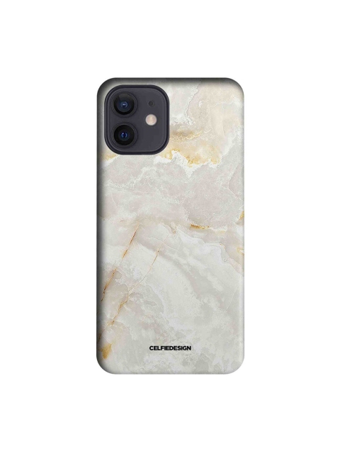 

CelfieDesign White & Beige Marble Creama Marfil iPhone 12 Slim Back Case