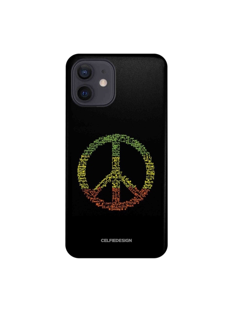 

CelfieDesign Black & Red Printed Symbol of Peace iPhone 12 Slim Back Case