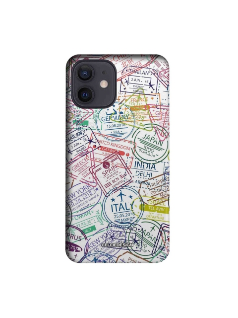 

CelfieDesign White & Green Immigration Stamps Printed iPhone 12 Slim Back Case