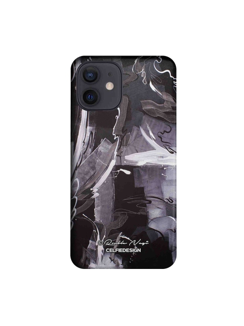 

CelfieDesign Grey & Black Printed Plastic iPhone 12 Slim Back Case