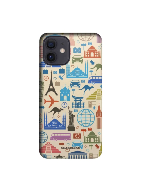 

CelfieDesign Beige & Blue Travel Lover iPhone 12 Slim Back Case