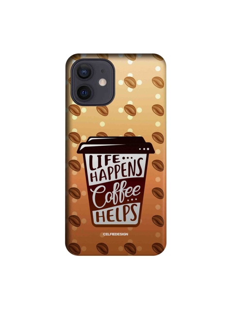

CelfieDesign Brown & White Printed Plastic iPhone 12 Slim Back Case
