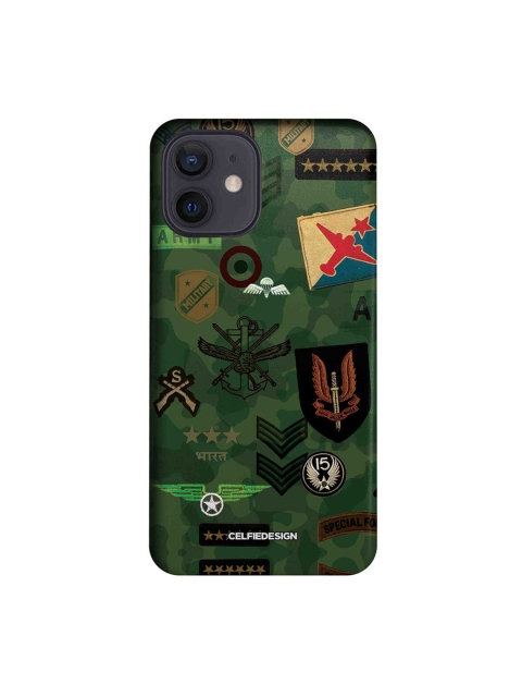 

CelfieDesign Green & Black Printed Plastic iPhone 12 Slim Back Case