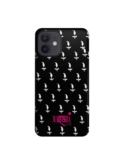 

CelfieDesign Black & White Masaba Leaf Motif iPhone 12 Slim Back Case