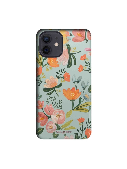 

CelfieDesign Green & Orange Payal Singhal Aqua Flower Printed iPhone 12 Slim Back Case