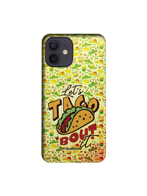 

CelfieDesign Yellow & Maroon Lets Taco Bout It iPhone 12 Slim Back Case