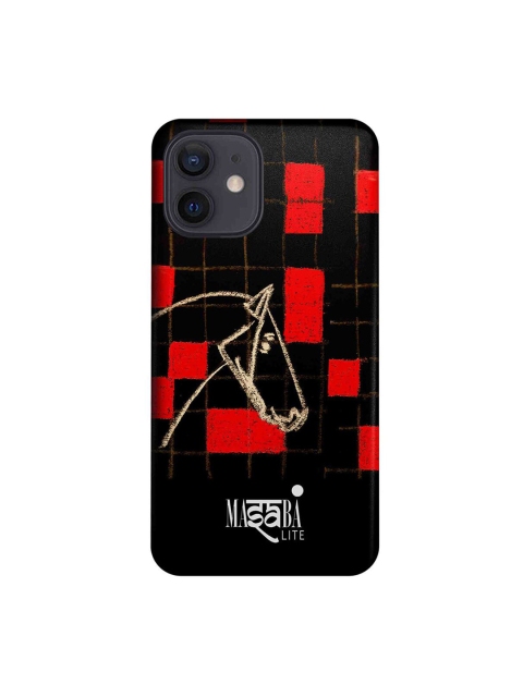 

CelfieDesign Black & Red Checked iPhone 12 Back Case