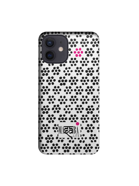 

CelfieDesign White & Black Masaba Boondi Printed iPhone 12 Slim Back Case