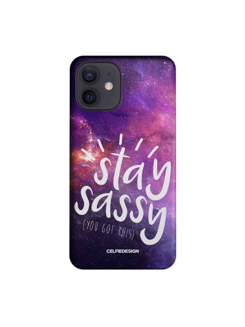 

CelfieDesign Purple & Blue Stay Sassy Plastic iPhone 12 Slim Back Case
