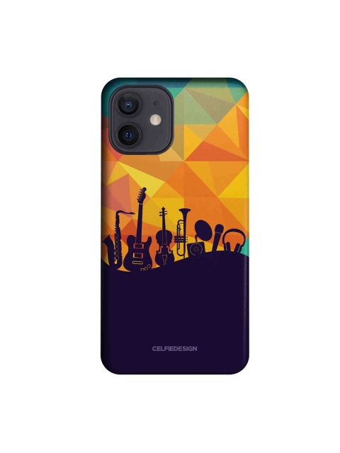 

CelfieDesign Yellow & Navy Blue The Juke Box iPhone 12 Slim Back Case
