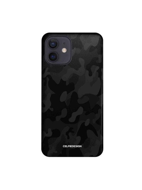 

CelfieDesign Black & Grey Camouflage Printed Plastic iPhone 12 Slim Back Case