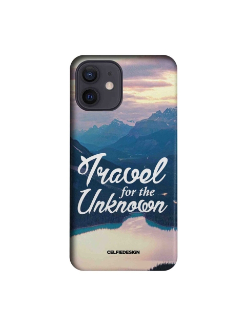 

CelfieDesign Blue & Grey Travel For The Unknown Plastic iPhone 12 Slim Back Case
