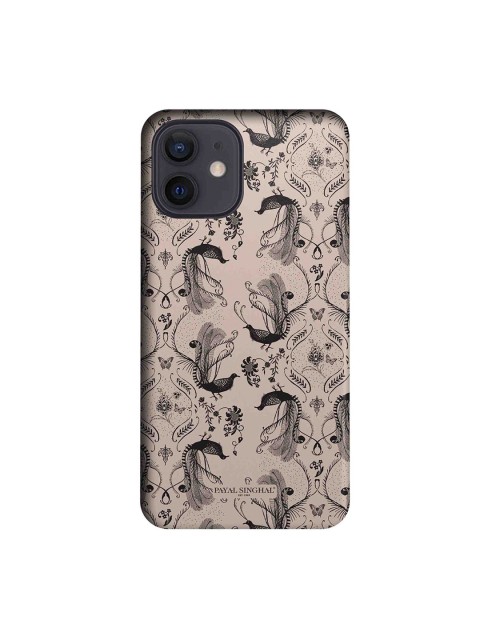 

CelfieDesign Pink & Black Printed Plastic iPhone 12 Slim Back Case