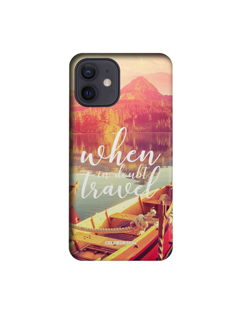 

CelfieDesign Red & Grey When in Doubt Travel iPhone 12 Back Case