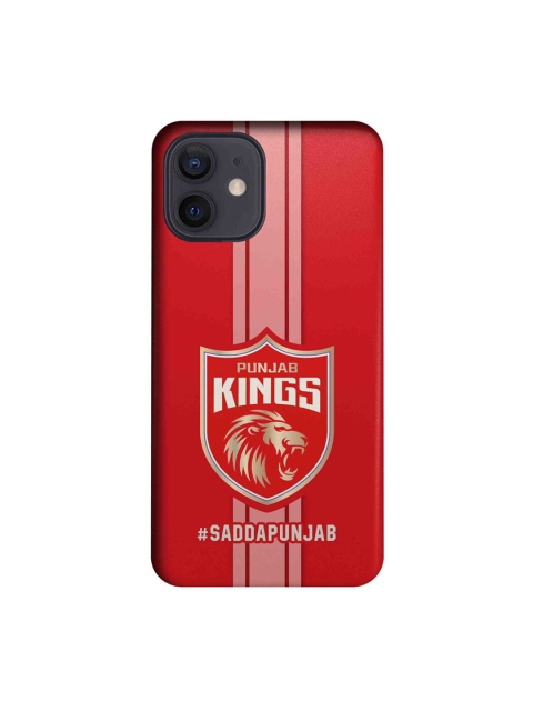 

CelfieDesign Red & Gold-Coloured Punjab Kings Stripes Plastic iPhone 12 Slim Back Case