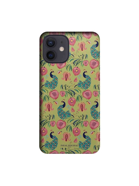 

CelfieDesign Green & Pink Floral Printed iPhone 12 Slim Back Case