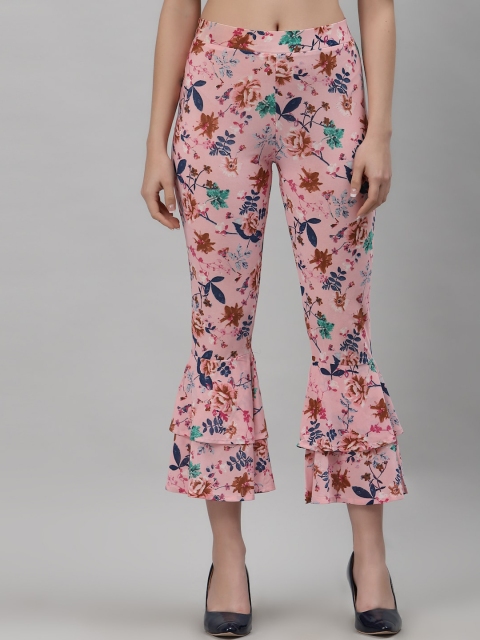 

armure Women Pink Floral Printed Printed Bootcut Trousers