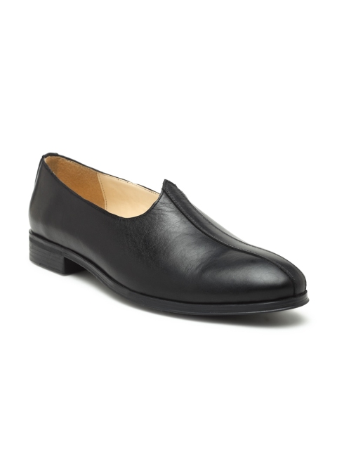 

BEAVER Men Black Leather Formal Slip On Shoes