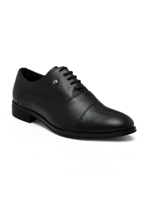 

BEAVER Men Black Solid Synthetic Formal Oxfords