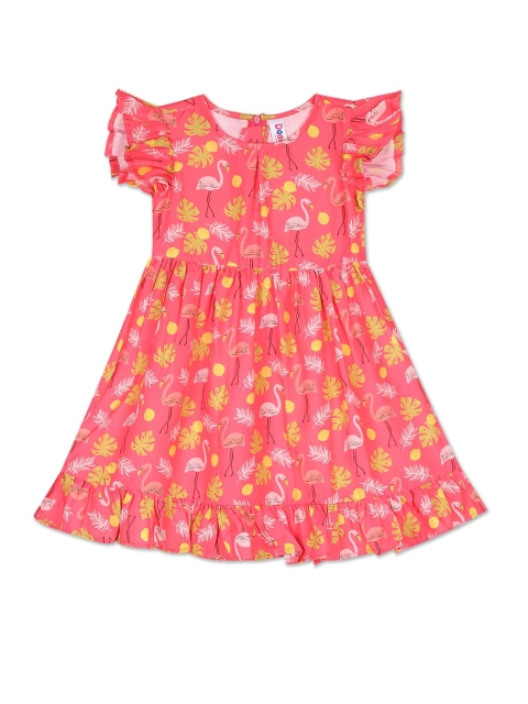 

Donuts Girls Pink & Yellow Tropical Cotton Dress