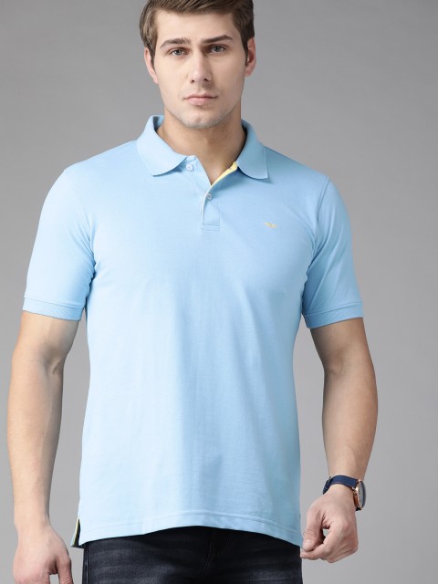 

Park Avenue Men Blue Polo Collar Slim Fit T-shirt