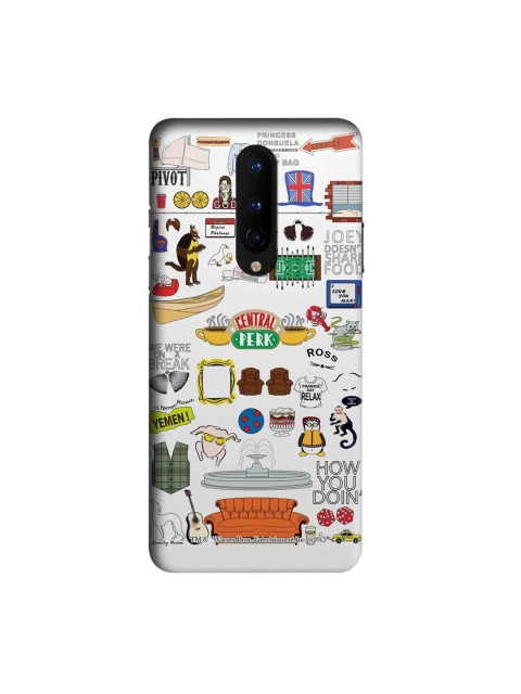 

CelfieDesign White & Orange Printed Plastic OnePlus 8 Slim Back Case