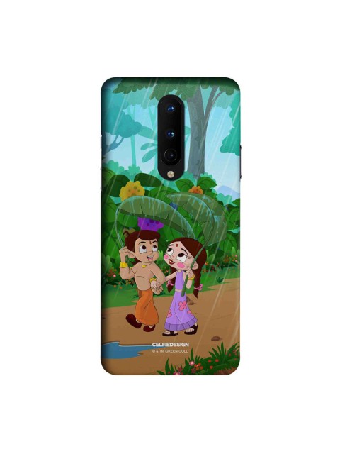 

CelfieDesign Multi-Coloured Bheem and Chutki In Rainforest Printed OnePlus 8 Slim Back Case