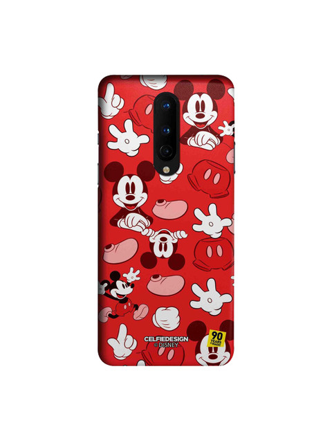

CelfieDesign Red & Pink Mickey Mouse Printed OnePlus 8 Slim Back Case