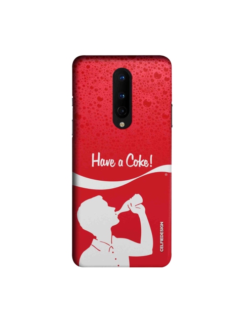 

CelfieDesign Red & White Printed Plastic OnePlus 8 Slim Back Case