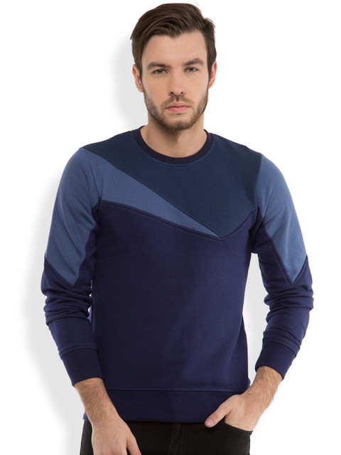 

LOCOMOTIVE Navy Colourblocked Sweatshirt, Navy blue