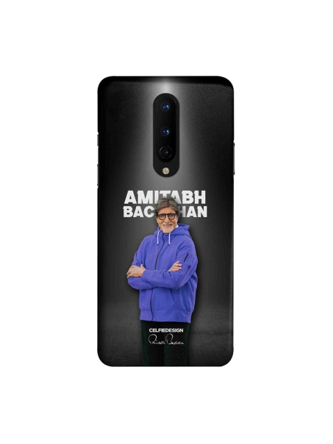 

CelfieDesign Black & Blue Amitabh Bachchan Printed OnePlus 8 Slim Back Case