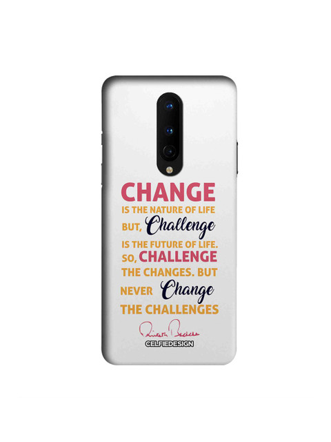 

CelfieDesign White & Pink Challenge AB Quotes Plastic OnePlus 8 Slim Back Case