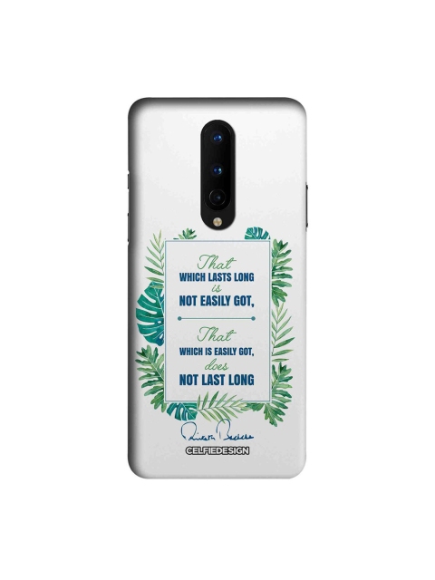 

CelfieDesign White & Blue Lasts Long AB Quotes Printed OnePlus 8 Slim Back Case