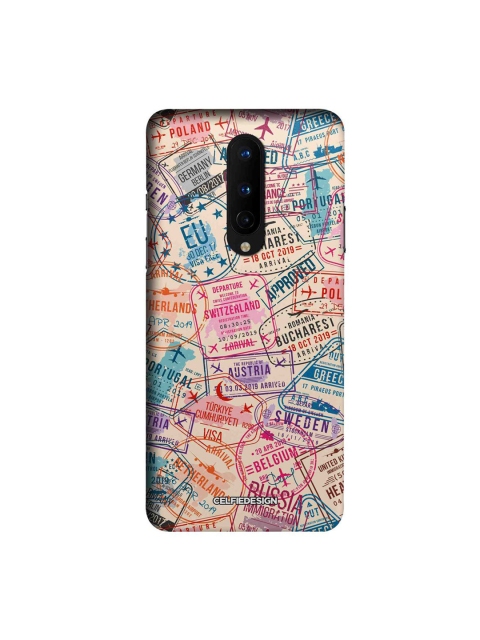 

CelfieDesign Multi-Coloured Immigration Stamps OnePlus 8 Slim Back Case