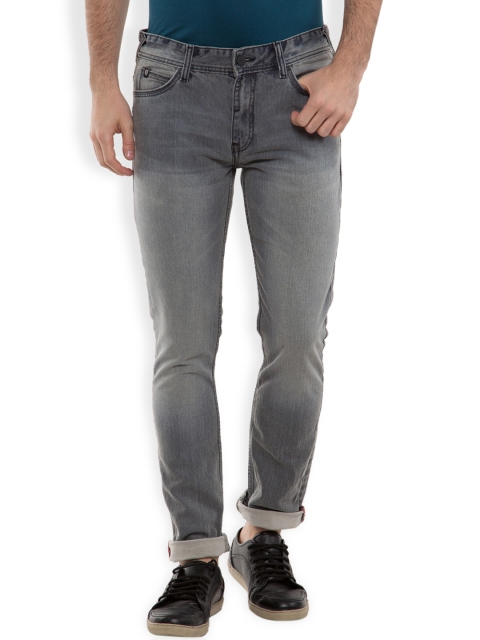 

LOCOMOTIVE Men Grey Straight Fit Mid-Rise Jeans