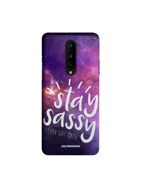 

CelfieDesign Purple & White Stay Sassy OnePlus 8 Slim Back Case
