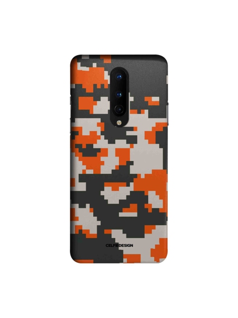 

CelfieDesign Grey & Orange Printed Plastic OnePlus 8 Slim Back Case