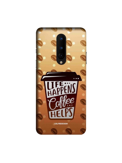 

CelfieDesign Brown & Black Life Happens Coffee Helps Oneplus 8 Slim Back Case