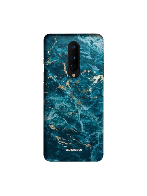 

CelfieDesign Blue & Gold-Toned Marble Printed OnePlus 8 Slim Back Case