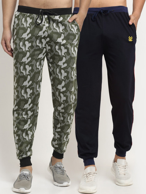 

VIMAL JONNEY Men Pack Of 2 Printed Joggers, Navy blue