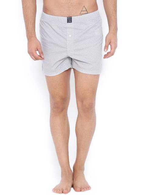 

Blue Saint Grey & White Printed Boxers B1W16MAX0008
