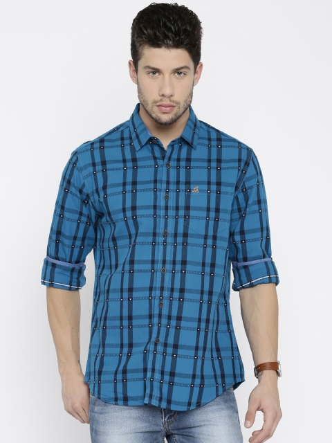 

The Indian Garage Co Blue Slim Fit Checked Casual Shirt