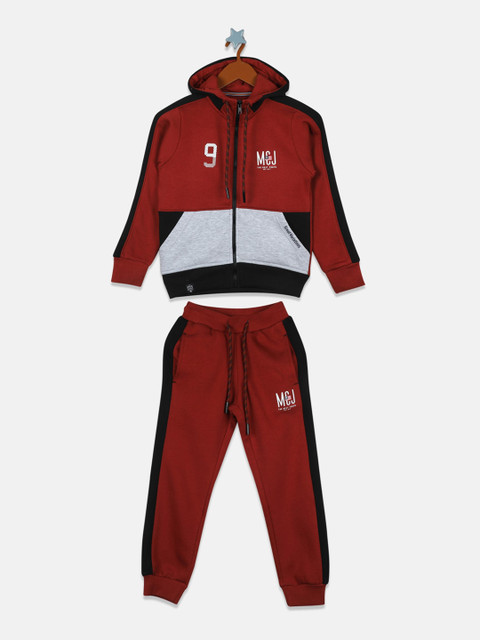 

Monte Carlo Boys Maroon & White Colourblocked Tracksuit